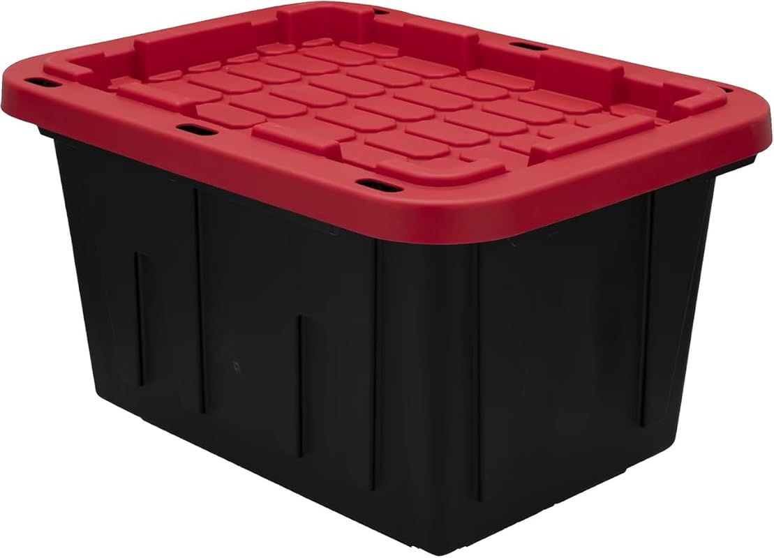 12 Gallon High-Grade Plastic Storage Bin with Snap Lid and Two-Tone De