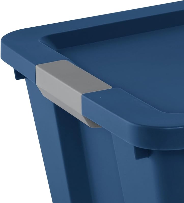 Extra-Large 45-Gallon Plastic Tote with Snap-on Lid for Tools and Seas