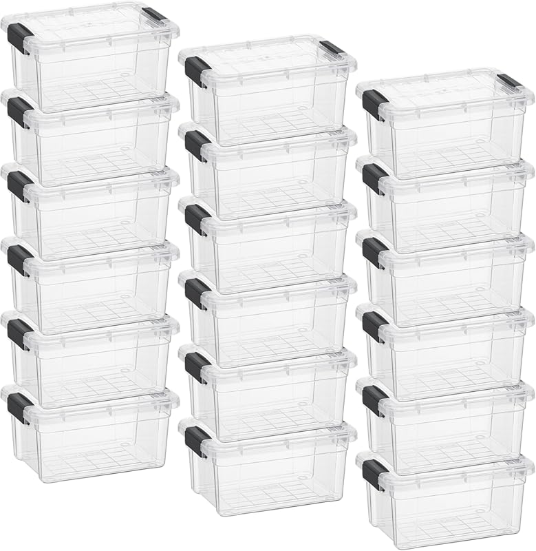 Superio Clear Storage Box with Lid, 3.5 Quart Plastic Container Bins f