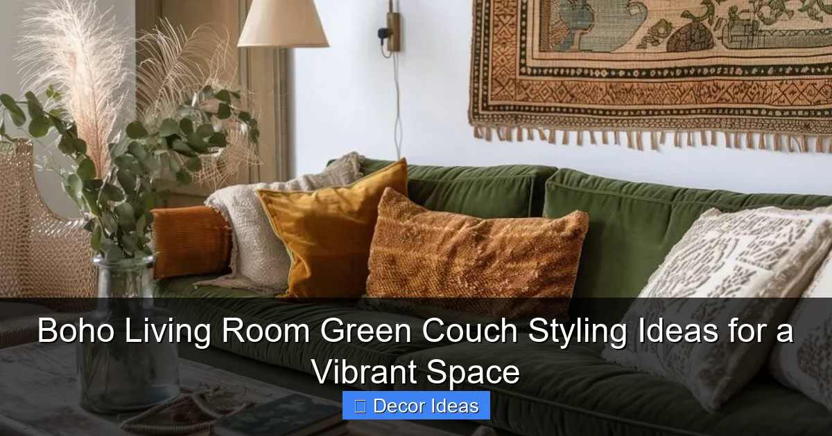Boho Living Room Green Couch Styling Ideas for a Vibrant Space