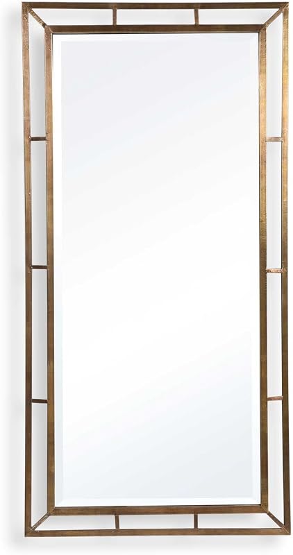 Uttermost Farrow 55.9 Inch Industrial Wall Mirror with Distressed Meta