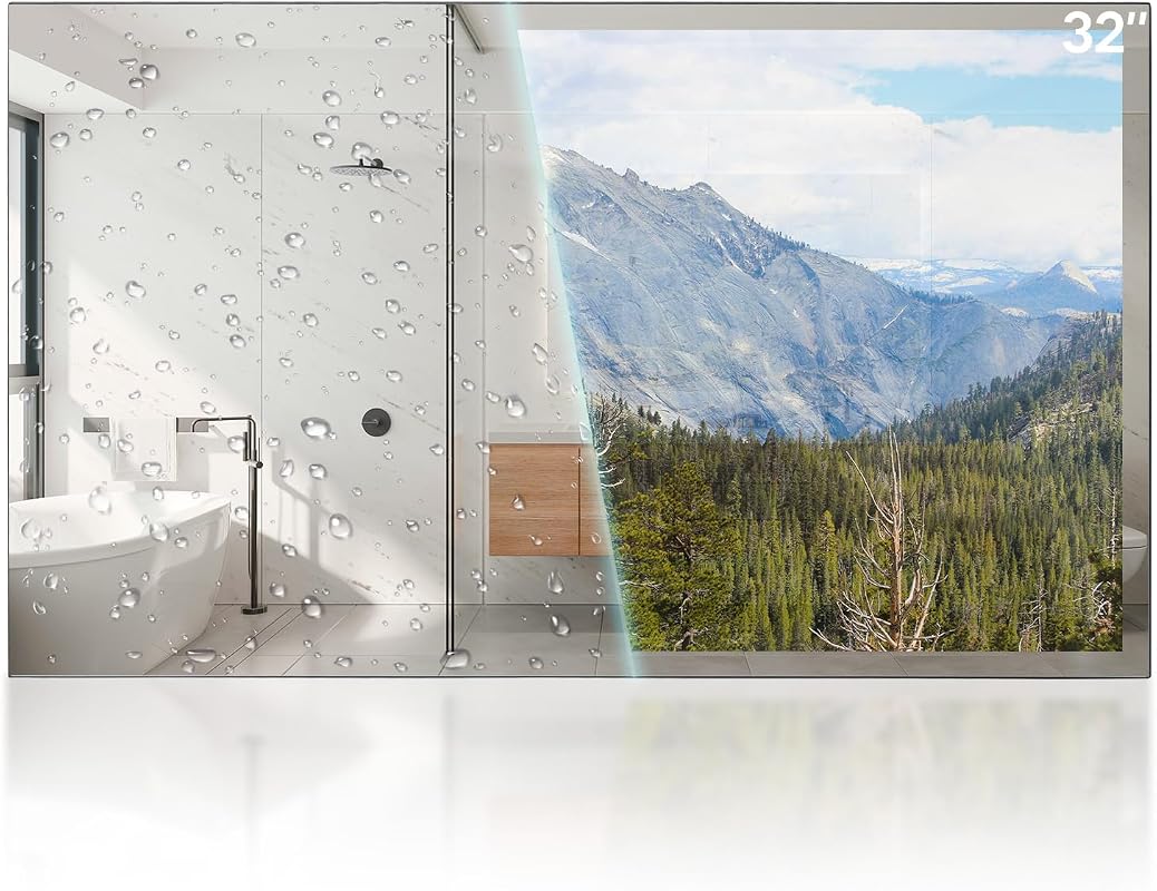 32 Inch Smart Mirror TV with Stunning 4K UHD Waterproof LED Display De