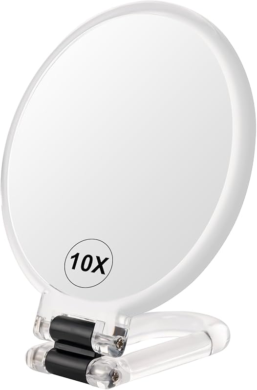 10X Magnifying Handheld Travel Mirror