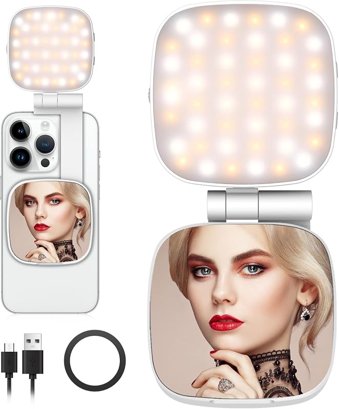 Magnetic Selfie Light Compatible with iPhone MagSafe - Rechargeable Po