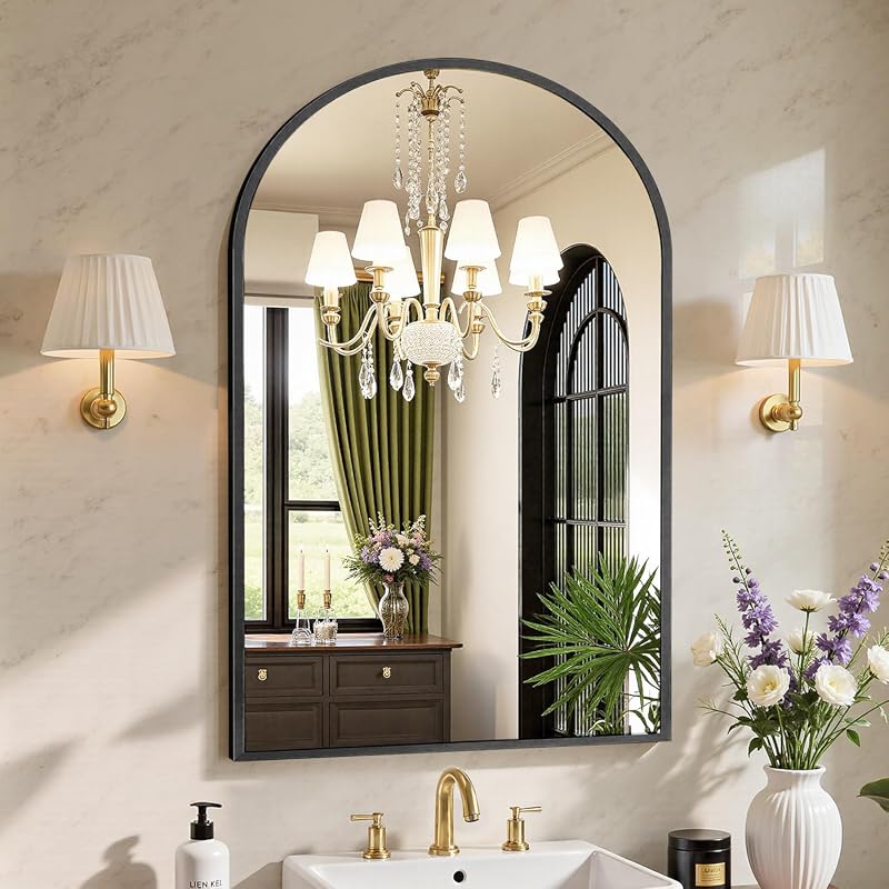 Sweetcrispy 24x36 Arched Wall Mirror