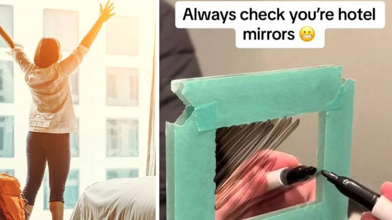 why touch the mirror in a hotel room